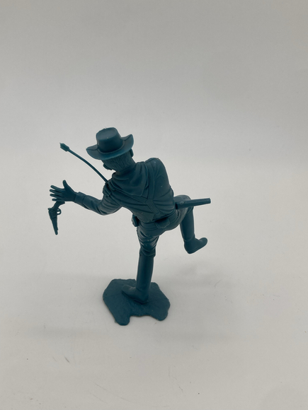 Vintage Marx Western Cowboy Plastic Figure – Blue 1960s Toy Soldier - Picture 3 of 5